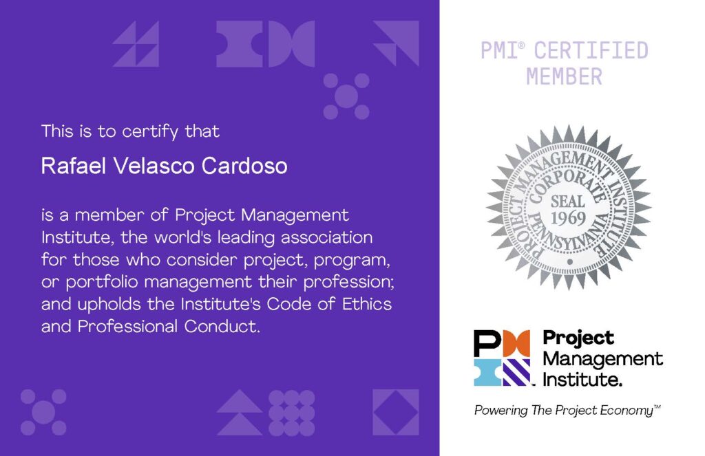 PMI Certfication Rafael Velasco PMP
